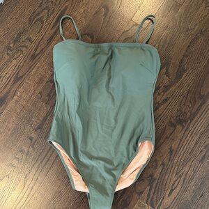 J. Crew Women's Green One Piece Swimsuit
